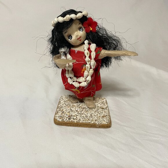 Vintage Handmade Hawaiian Tapa Bark Doll by Lani Lei - Picture 1 of 3